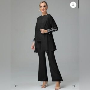 *NWT* Long Sleeves Chiffon Lace Mother Of The Bride Dress Pants Suits